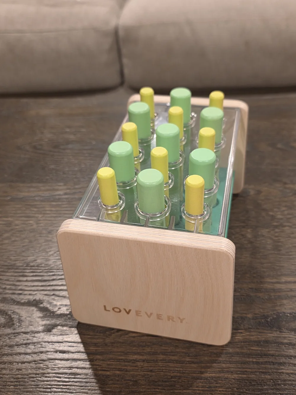 Lovevery Wooden Posting Stand from The Companion Play Kit